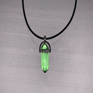 Crystal Necklace Gemstone Pendant Hexagonal